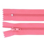 Nylon Zipper, width 3 mm, length 10 cm, autolock, pink color